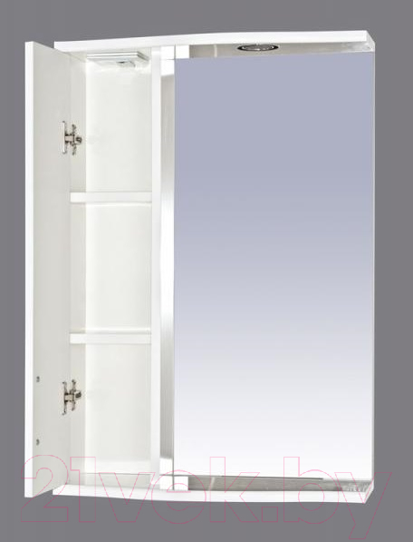 Шкаф с зеркалом для ванной Misty Астра 55 L / Э-Аст04055-01СвЛ