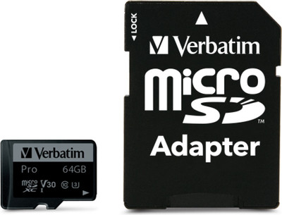 Карта памяти Verbatim MicroSD Pro Class 10 UHS 64GB + адаптер (47042)