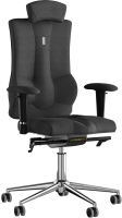 Кресло офисное Kulik System Elegance азур/хром (черный с подголовником) - 