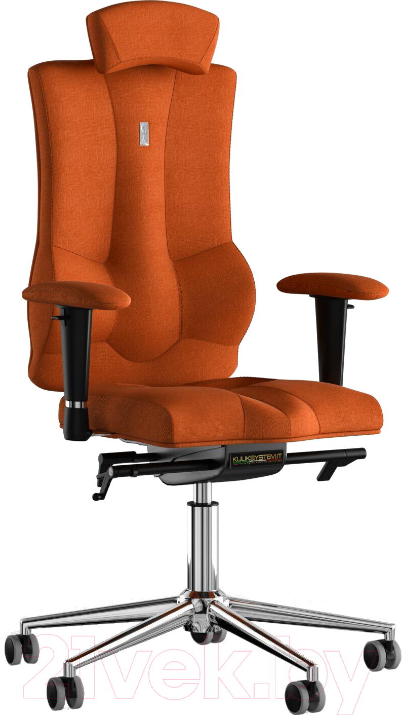 Кресло офисное Kulik System Elegance+ азур/хром с подголовником