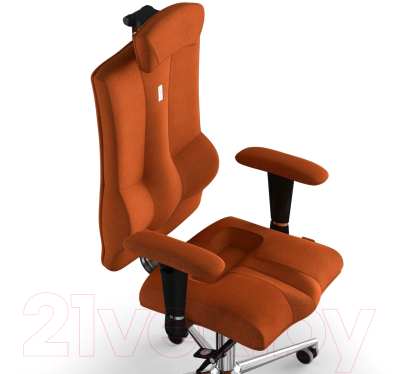 Кресло офисное Kulik System Elegance+ азур/хром с подголовником (оранжевый)