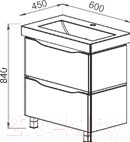Тумба под умывальник АВН Латтэ 60 / 41.03(1)