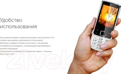 Мобильный телефон Vertex D545 (черный/металл)