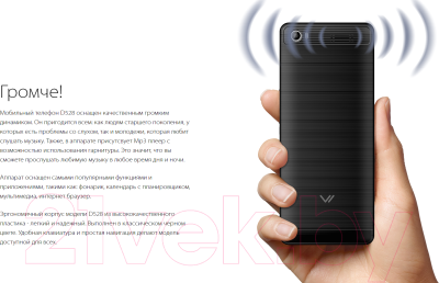 Мобильный телефон Vertex D528 (черный)