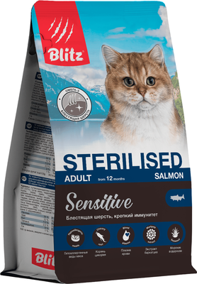 Сухой корм для кошек Blitz Pets Sterilised Cats Salmon / 4417