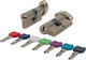 Цилиндровый механизм замка Punto MaxPro7002Knob60mm 25+10+25 SN 7key с вертушкой (никель) -