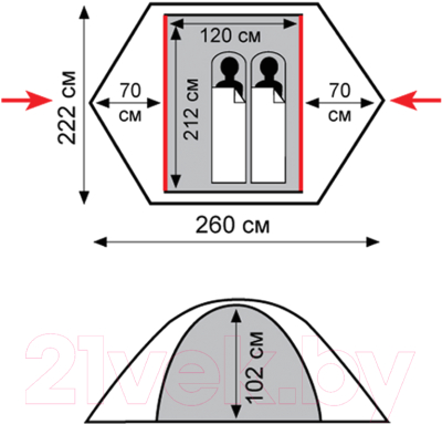 Палатка Tramp Sarma 2 V2 / TRT-30g (зеленый)