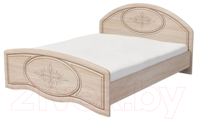 Двуспальная кровать Мебель-Неман Василиса К2-160М (дуб беленый/патина)
