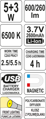 Изображение товара Фонарь Yato YT-08518