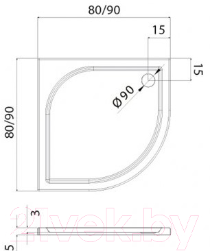 Душевой поддон New Trendy Ideo B-0314 (80x80)