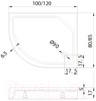 Душевой поддон New Trendy New Maxima B-0338 (100x80)