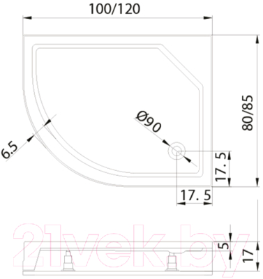 Душевой поддон New Trendy New Maxima B-0339 (100x80)