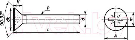 Винт ЕКТ Pozi 8x40 DIN965 прочность 5.8 / CV010228