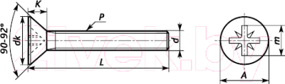 Винт ЕКТ Pozi 8x40 DIN965 прочность 5.8 / V010228M (100шт, цинк)