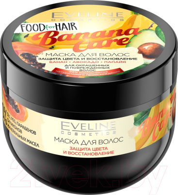 

Маска для волос Eveline Cosmetics, Food for Hair Banana Care защита цвета и восстановление