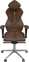 Кресло офисное Kulik System Royal азур (шоколад с подголовником) - 