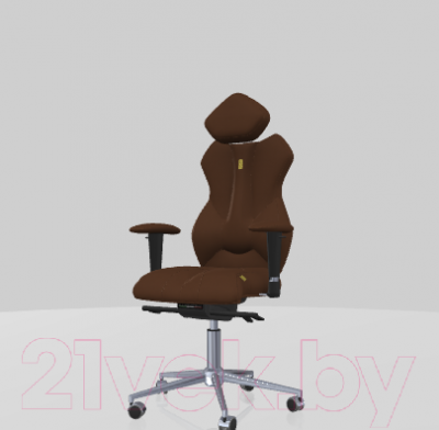Кресло офисное Kulik System Royal азур (шоколад с подголовником)