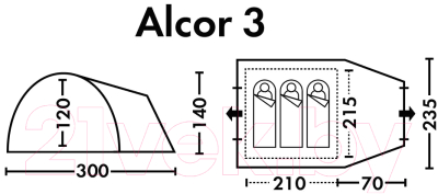Изображение товара Палатка FHM Alcor 3 (синий/серый)