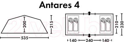 Палатка FHM Antares 4 (синий/серый)