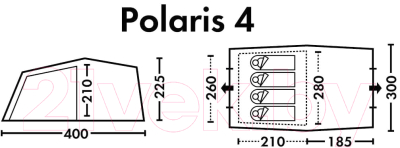 Изображение товара Палатка FHM Polaris 4 (синий/серый)