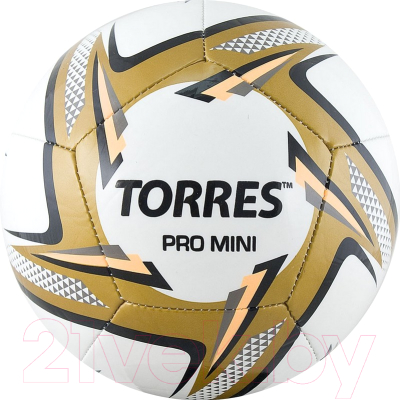 Футбольный мяч Torres Pro Mini / F31910 (белый/черный/золотой)