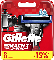 Набор сменных кассет Gillette Mach3 Turbo (6шт) - 