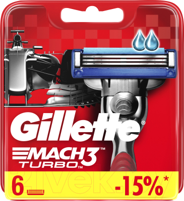 Набор сменных кассет Gillette Mach3 Turbo (6шт)