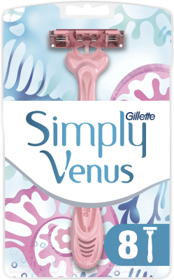 Набор бритвенных станков Gillette Simply Venus 3 одноразовые (8шт)
