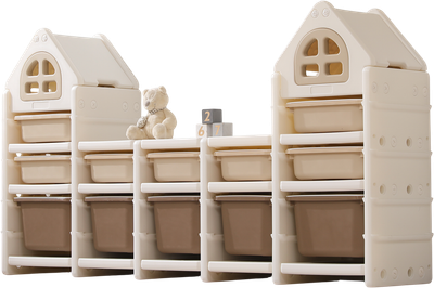 Стеллаж игровой UNIX Kids 12 ящиков / PTSTW12CL (бежевый) - 