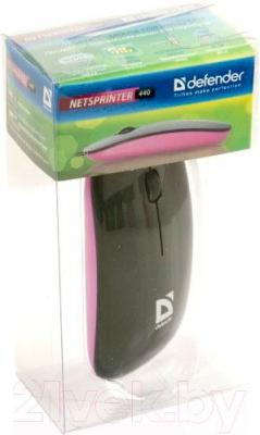 Мышь Defender NetSprinter 440 / 52445 (черный/фиолетовый) - упаковка
