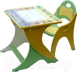 Комплект мебели с детским столом Tech Kids Зима-Лето 14-338 (фисташковый и желтый) - общий вид