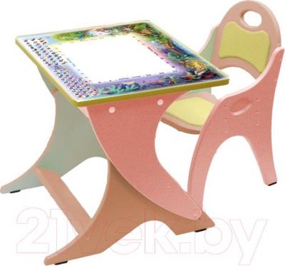 Комплект мебели с детским столом Tech Kids День-ночь 14-369 (розовый и персиковый) - общий вид