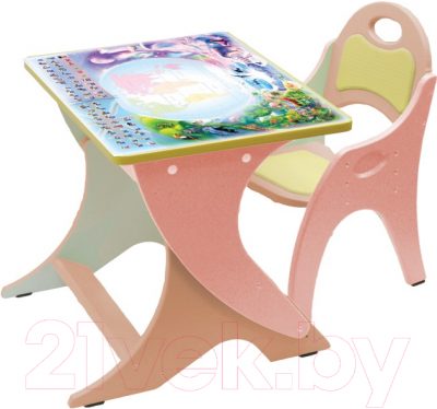 Комплект мебели с детским столом Tech Kids Части света 14-370 (розовый и персиковый) - общий вид
