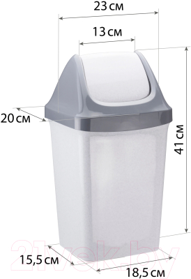 Контейнер для мусора Idea Свинг / М2461 (9л,мраморный)
