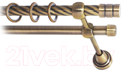 Карниз для штор Lm Decor Цилиндр 088 2р витой (антик, 3м)