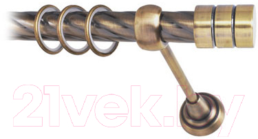 Карниз для штор Lm Decor Цилиндр 088 1р витой (антик, 3.2м)