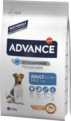 Сухой корм для собак Advance Mini Adult с курицей и рисом (7.5кг)