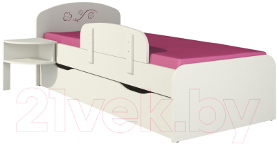 Двухъярусная выдвижная кровать детская Мебель-Неман Тедди Сакура КР-3Д0 (бордовый/кремовый)