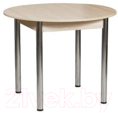 Обеденный стол FORT Круглый 80x80x75 (шимо светлый/хром)