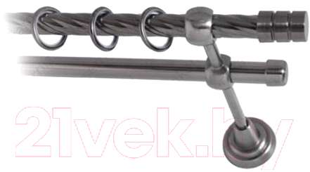 Карниз для штор Lm Decor Цилиндр 088 2р витой (антрацит, 3м)