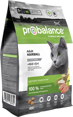 Сухой корм для кошек ProBalance Adult Hairball