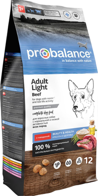 Сухой корм для собак ProBalance Light Beef С говядиной