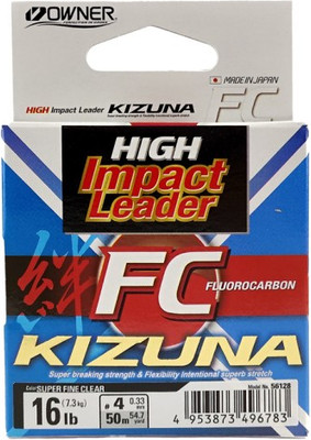 Леска монофильная Owner Kizuna FC super clear 50м 0.33мм 7.26кг / 56128-033 - 
