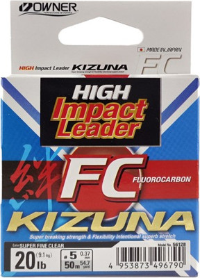 Леска монофильная Owner Kizuna FC super clear 50м 0.37мм 9.07кг / 56128-037 - 