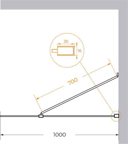 Душевая стенка Cezares LIBERTA-L-1-TB-100-C-BORO