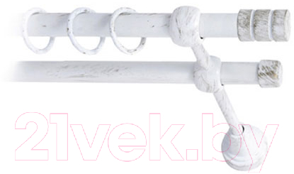 Карниз для штор Lm Decor Цилиндр 088 2р гладкий (белое золото, 2.4м)
