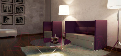 Кресло мягкое Kulik System Conference 1 азур (фиолетовый) - Фото в интерьере другой расцветки