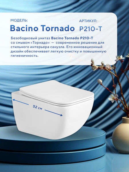 Купить Унитаз подвесной Amore di Mare Bacino Tornado P210-T  