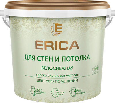 Краска Erica Для стен и потолка акриловая