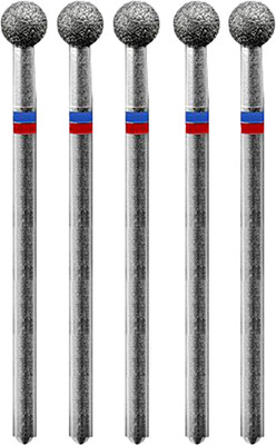 Набор фрез для маникюра Manita Professional Шар 866.104.001.036.040 ФАШ-4.0MC сине-красные насечки 4мм